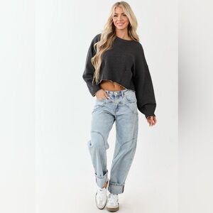 Women’s barrel jeans high rise cuffed